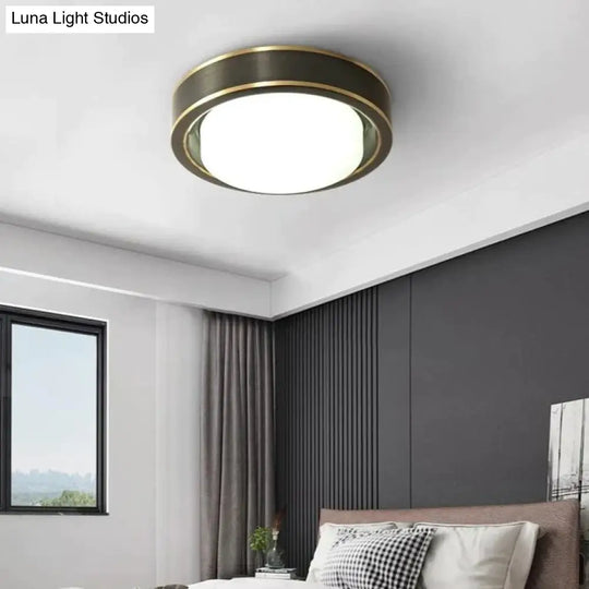 Simple Modern Room Living Black Copper Ceiling Lamp