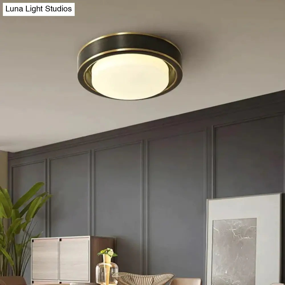 Simple Modern Room Living Black Copper Ceiling Lamp