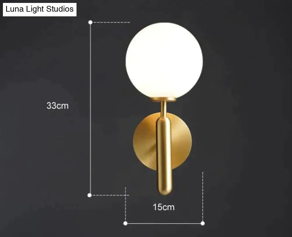 Simple Nordic Modern Bedroom Bedside Copper Wall Lamp Lamps