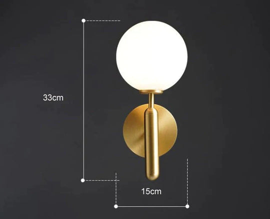 Simple Nordic Modern Bedroom Bedside Copper Wall Lamp