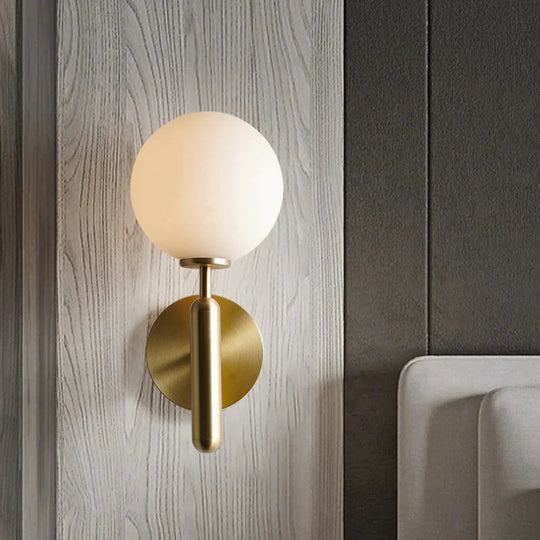 Simple Nordic Modern Bedroom Bedside Copper Wall Lamp