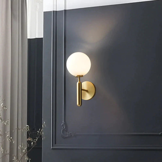 Simple Nordic Modern Bedroom Bedside Copper Wall Lamp