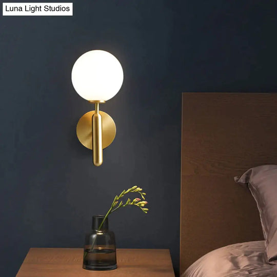 Simple Nordic Modern Bedroom Bedside Copper Wall Lamp Lamps