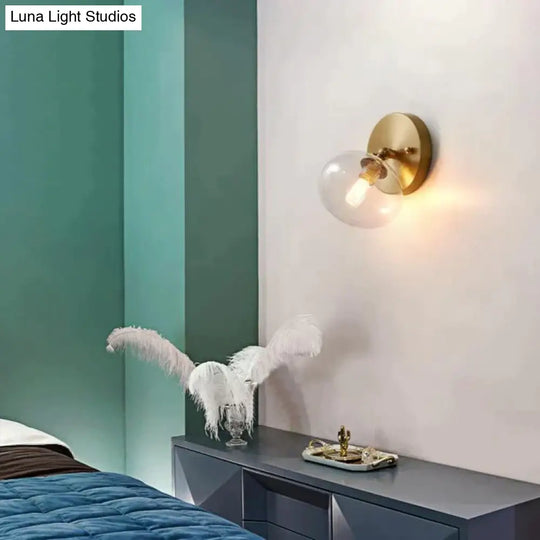 Simple Nordic Wind Bedroom Bedside Corridor Copper Wall Lamp Lamps