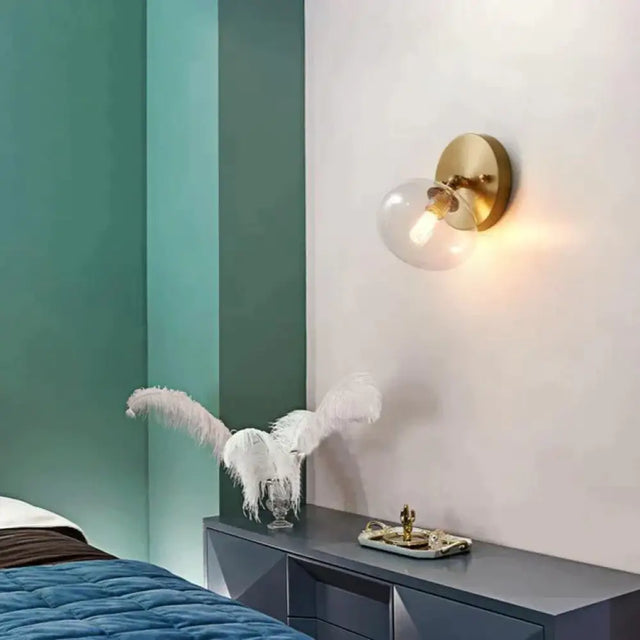 Simple Nordic Wind Bedroom Bedside Corridor Copper Wall Lamp Copper Wall Lamps