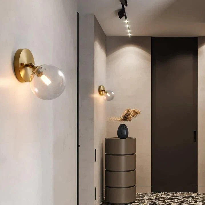 Simple Nordic Wind Bedroom Bedside Corridor Copper Wall Lamp Lamps