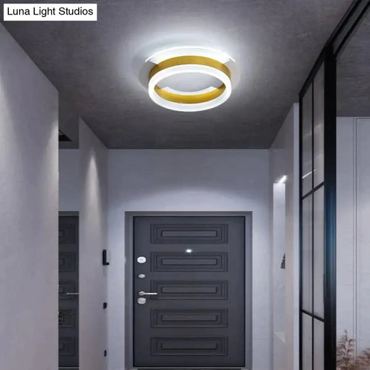 Simple Personality Corridor Cloakroom Ceiling Lamp Circular-26Cm / White Light