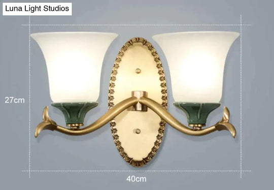 Simple Retro Staircase Lamp Bedroom Bedside Copper Wall Lamps