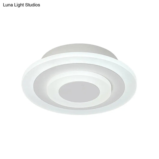 Simple Small Round/Square Ceiling Lamp In White/Coffee Acrylic With Warm/White Led For Corridor