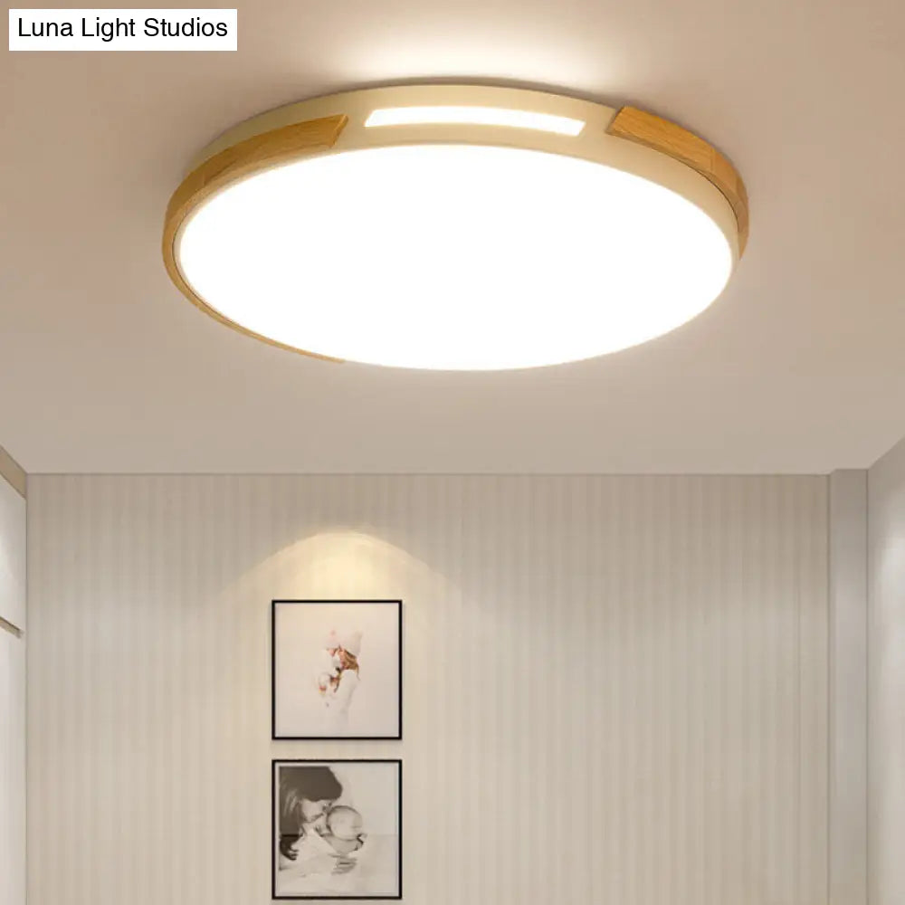 Simple Style Acrylic Flushmount Led Ceiling Light In White 12/16/19.5 Width - Ideal For Bedroom / 12
