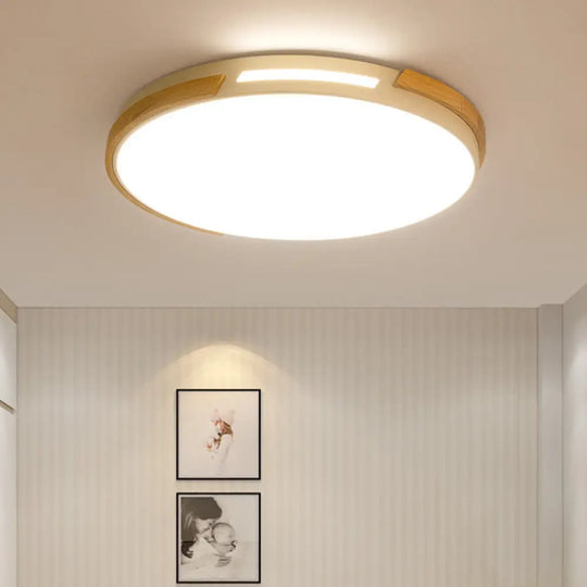 Simple Style Acrylic Flushmount Led Ceiling Light In White 12’/16’/19.5’ Width - Ideal For