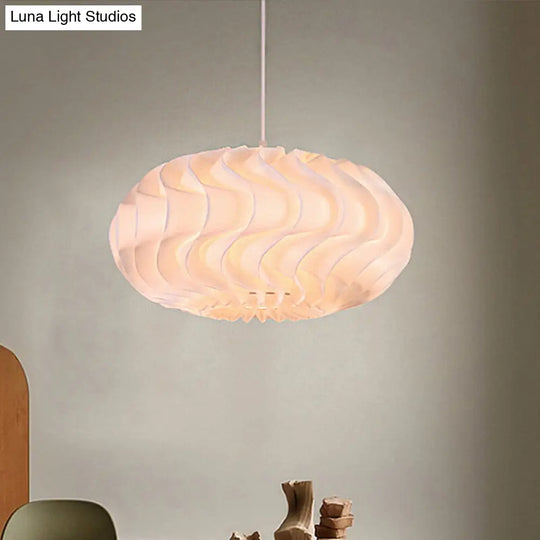 Modern Acrylic Meringue Pendant Light - Simple White Ceiling Lamp 14/16/19.5 Wide / 16