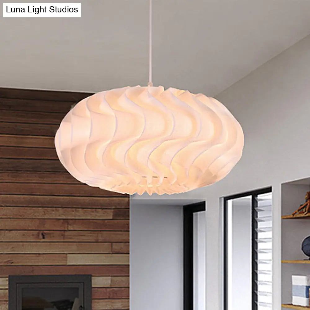 Modern Acrylic Meringue Pendant Light - Simple White Ceiling Lamp 14/16/19.5 Wide / 14