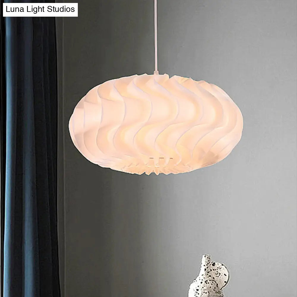 Modern Acrylic Meringue Pendant Light - Simple White Ceiling Lamp 14/16/19.5 Wide