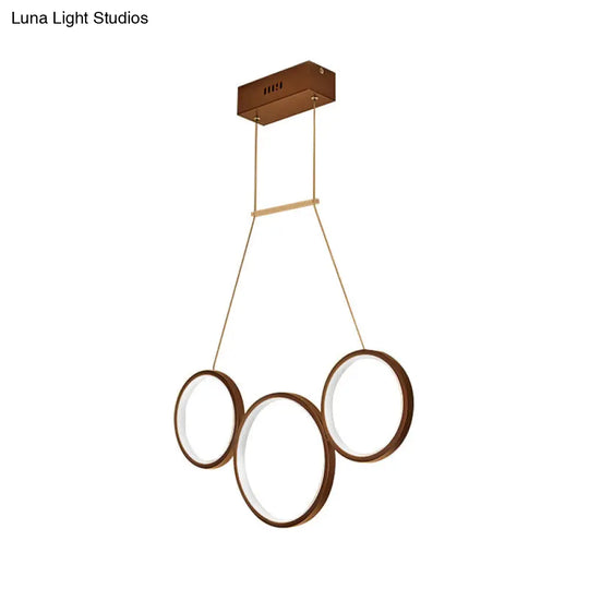 Acrylic Multi Rings Chandelier - Simple Style 3/5 Lights White/Coffee Ideal Kitchen Hanging Light