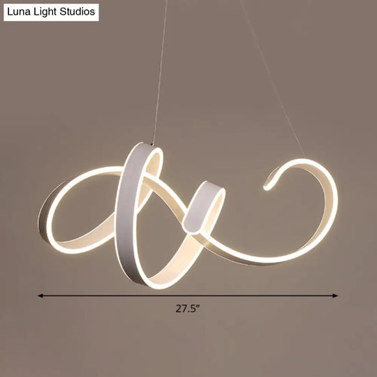 Simple Style Acrylic Twist Ceiling Pendant Light With Warm/White Led - White Hanging Lamp Kit