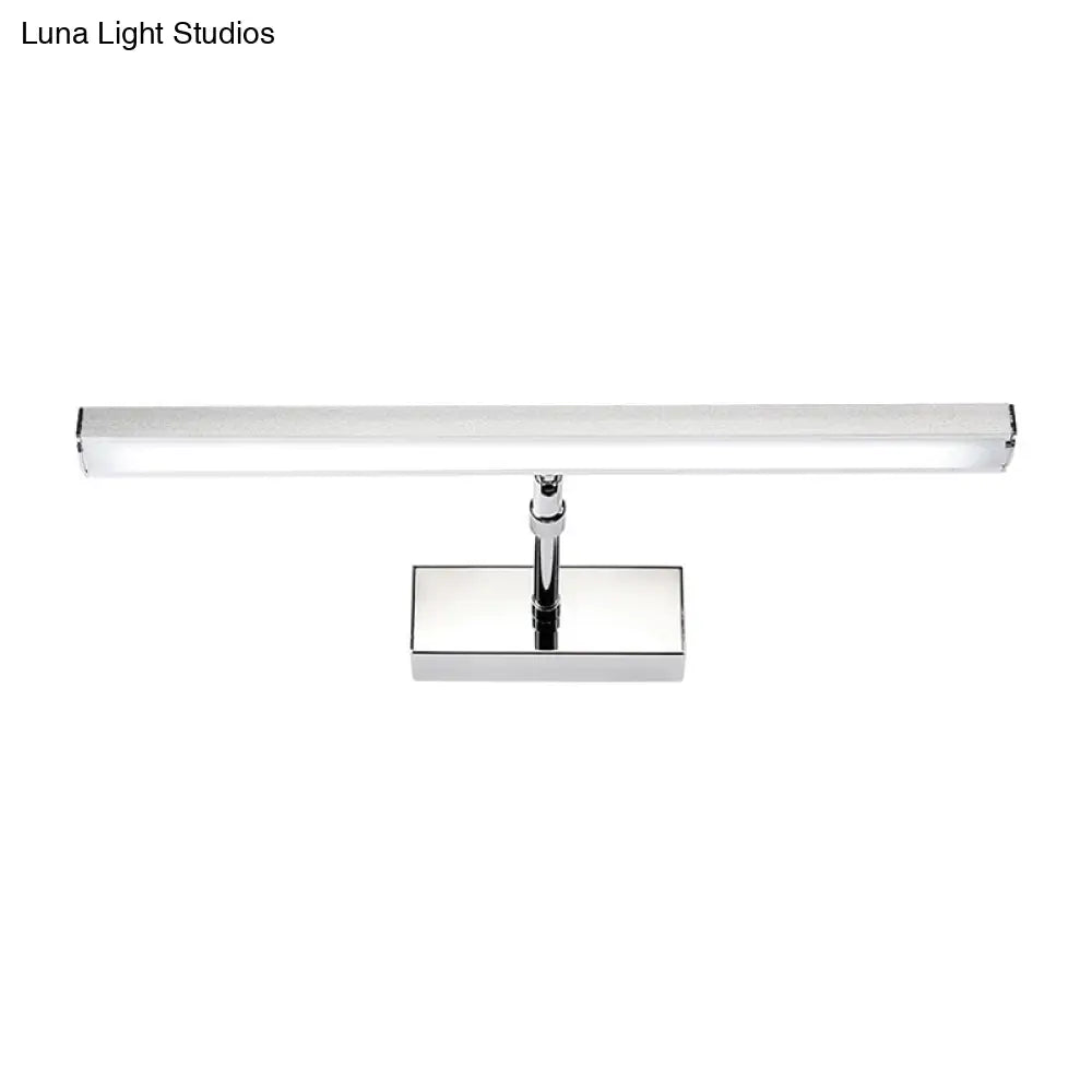 Simple Style Aluminum Led Sconce Wall Light In Chrome Customized Width (19/23) - Warm/White