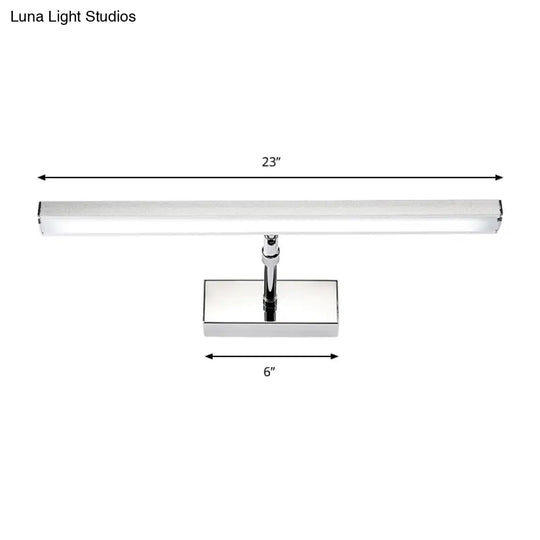 Simple Style Aluminum Led Sconce Wall Light In Chrome Customized Width (19/23) - Warm/White