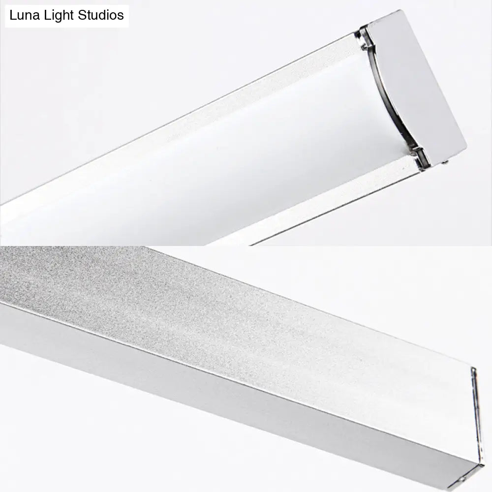 Simple Style Aluminum Led Sconce Wall Light In Chrome Customized Width (19/23) - Warm/White