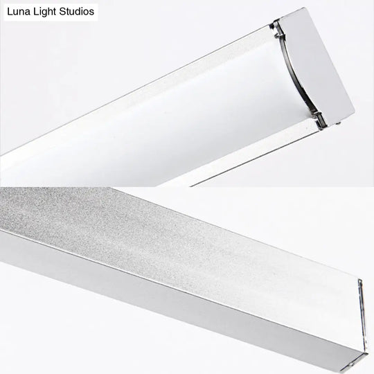 Simple Style Aluminum Led Sconce Wall Light In Chrome Customized Width (19/23) - Warm/White