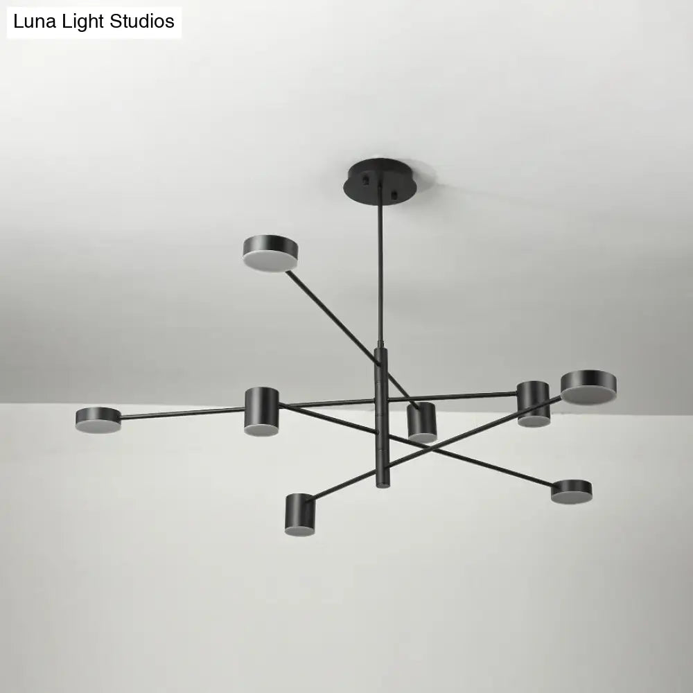 Simple Style Multi-Tier Asymmetrical Chandelier Light With Multiple Head Options - Black/White