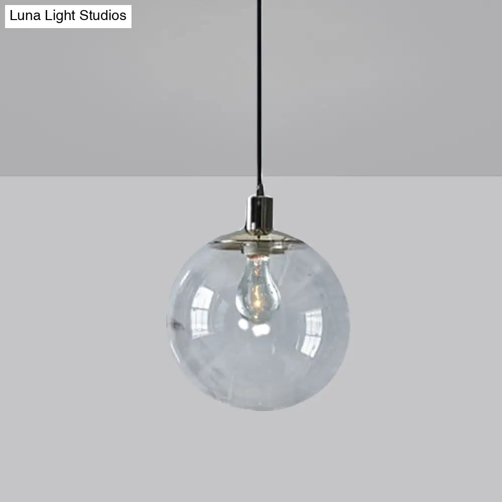 Contemporary Simple Style Clear Glass Pendant Light - 8/10/12 Wide 1 Head Ceiling Hanging Lamp / 8