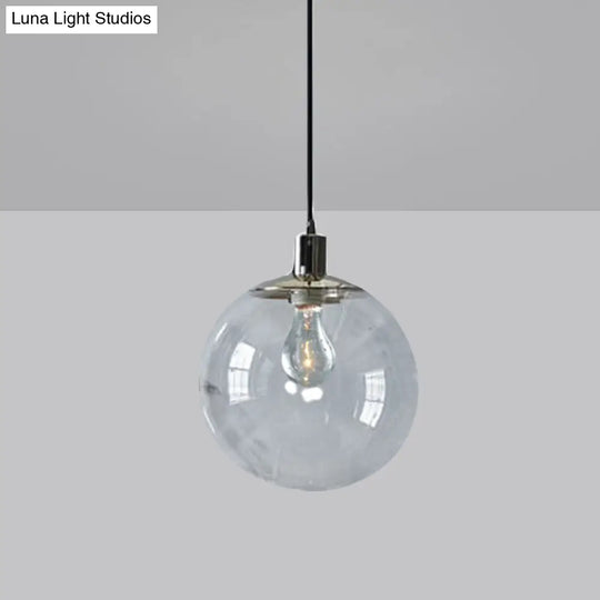 Contemporary Simple Style Clear Glass Pendant Light - 8/10/12 Wide 1 Head Ceiling Hanging Lamp / 8