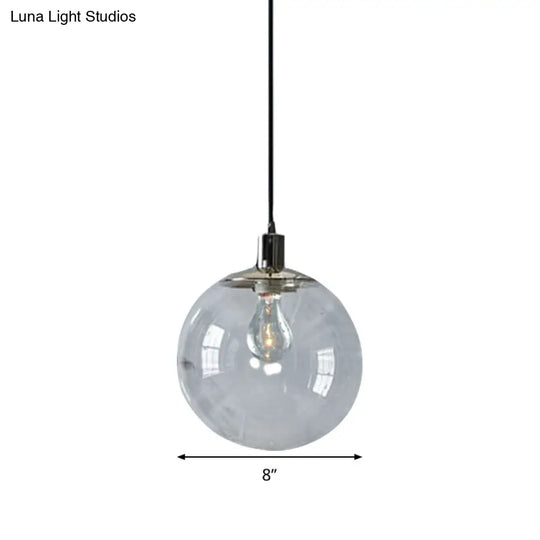 Contemporary Simple Style Clear Glass Pendant Light - 8/10/12 Wide 1 Head Ceiling Hanging Lamp