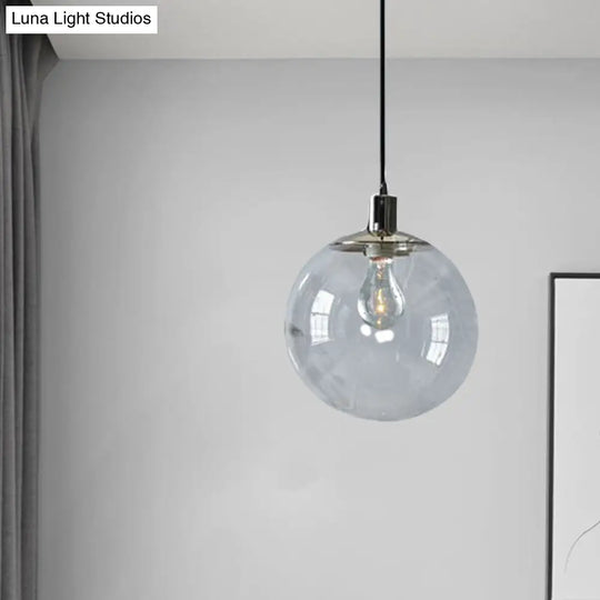 Contemporary Simple Style Clear Glass Pendant Light - 8/10/12 Wide 1 Head Ceiling Hanging Lamp