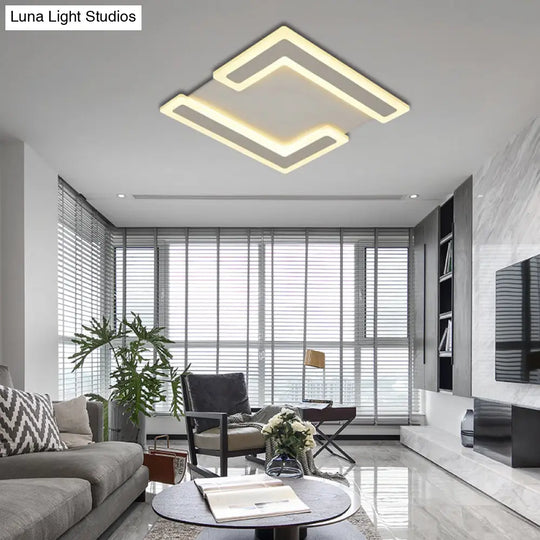 Simple Style Double 7 - Shape Led Ceiling Light - Warm/White