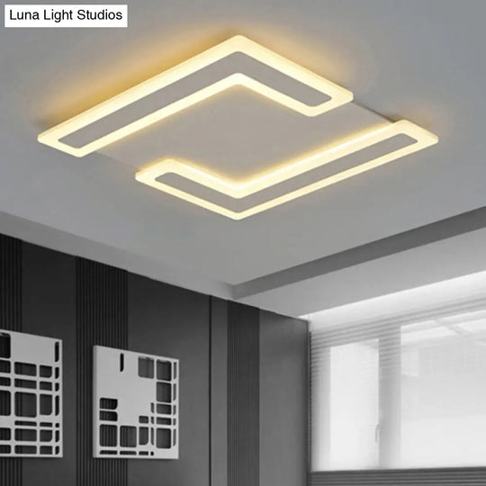 Simple Style Double 7-Shape Led Ceiling Light - Warm/White White / Warm