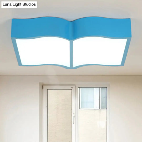 Simple Style Flush Mount Led Ceiling Lamp In Warm Light - Acrylic Red/Yellow/Blue Blue /