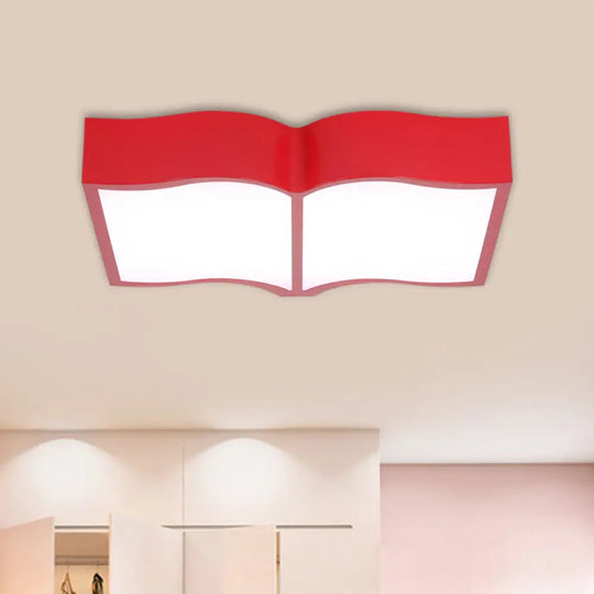 Simple Style Flush Mount Led Ceiling Lamp In Warm Light - Acrylic Red/Yellow/Blue Red /