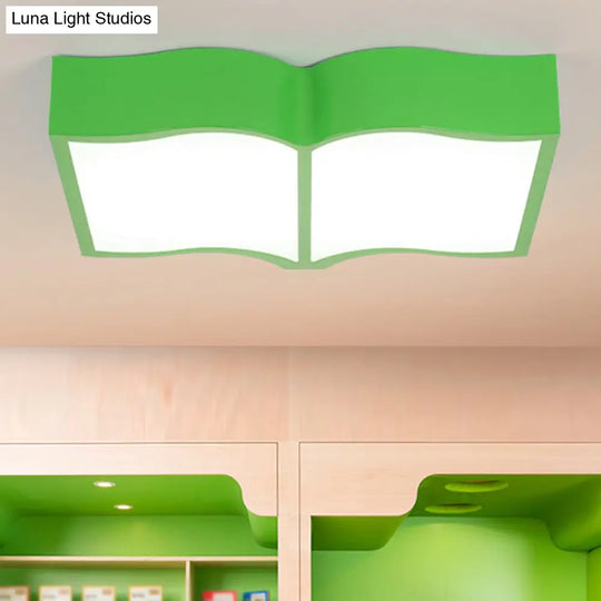 Simple Style Flush Mount Led Ceiling Lamp In Warm Light - Acrylic Red/Yellow/Blue Green /