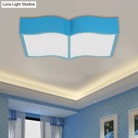 Simple Style Flush Mount Led Ceiling Lamp In Warm Light - Acrylic Red/Yellow/Blue