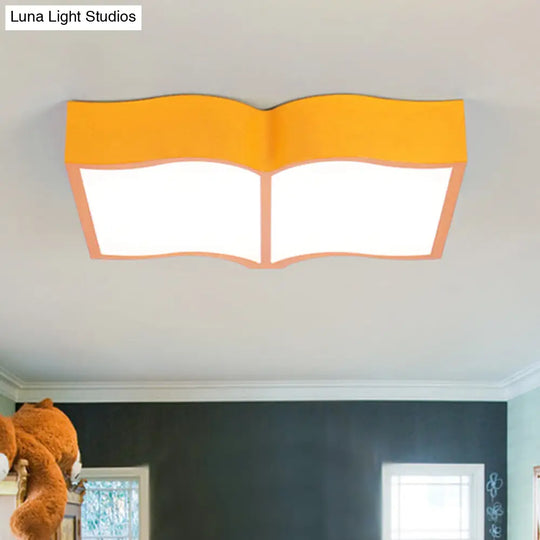 Simple Style Flush Mount Led Ceiling Lamp In Warm Light - Acrylic Red/Yellow/Blue Yellow /