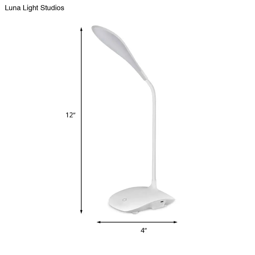 Simple Style Led Desk Lamp - Touch Sensitive 3 Gear Plastic Ideal For Study Or Bedside