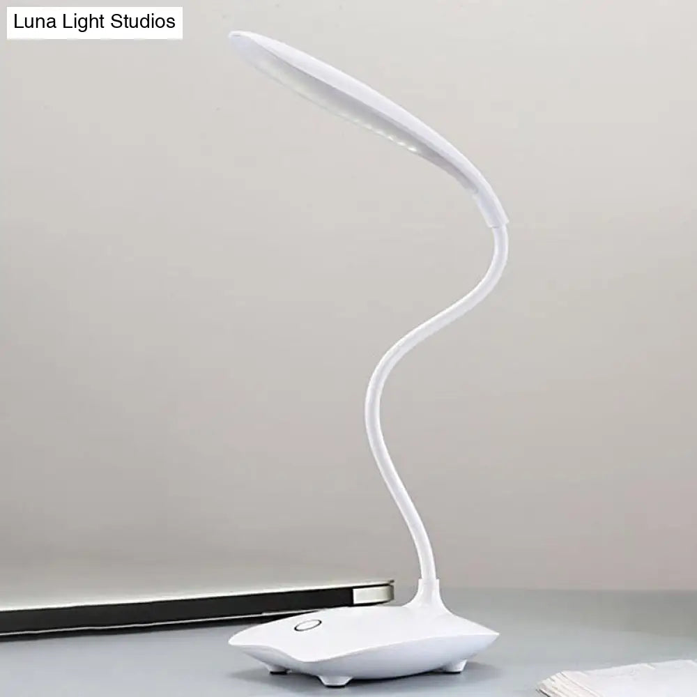 Simple Style Led Desk Lamp - Touch Sensitive 3 Gear Plastic Ideal For Study Or Bedside