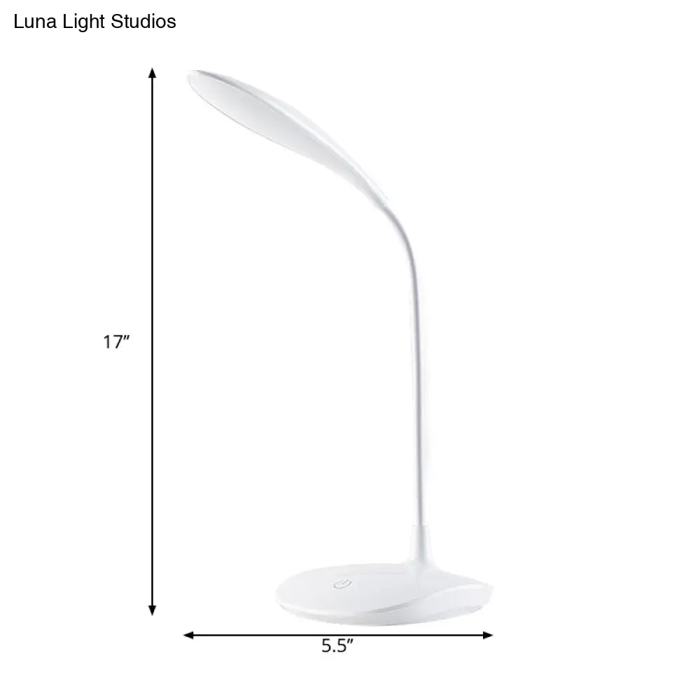 Simple Style Led Desk Lamp With Touch-Sensitive Silicone Hose - Ideal For Study And Reading