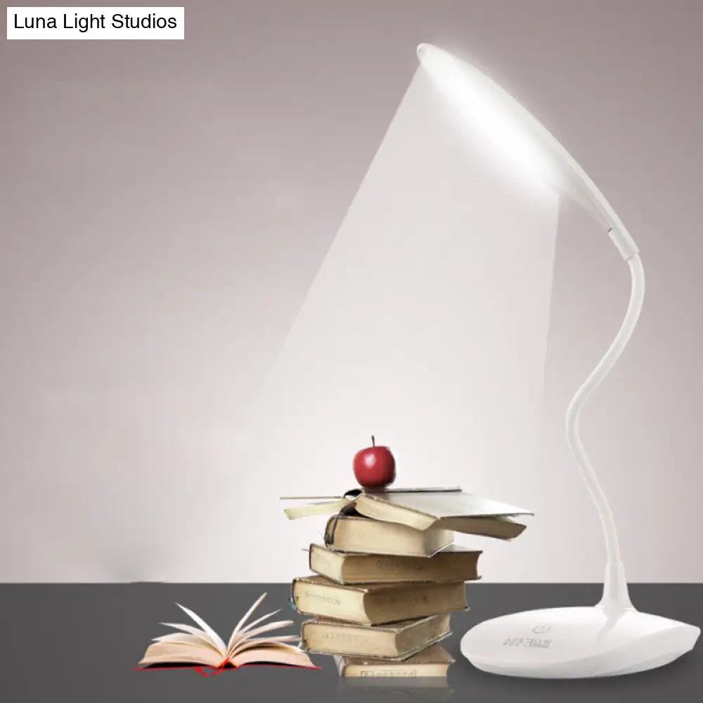 Simple Style Led Desk Lamp With Touch-Sensitive Silicone Hose - Ideal For Study And Reading