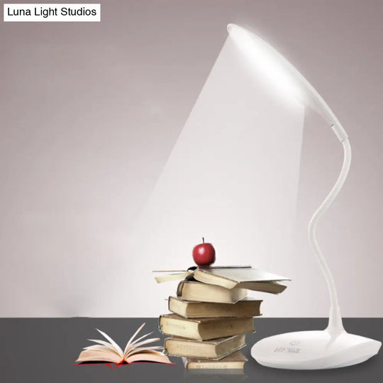 Simple Style Led Desk Lamp With Touch-Sensitive Silicone Hose - Ideal For Study And Reading