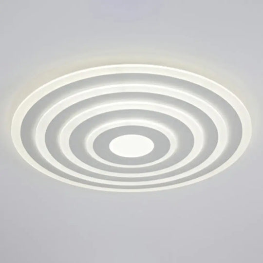 Simple Style Led Flush Ceiling Light For Bedroom - White Acrylic Round Flushmount / 16’ Natural