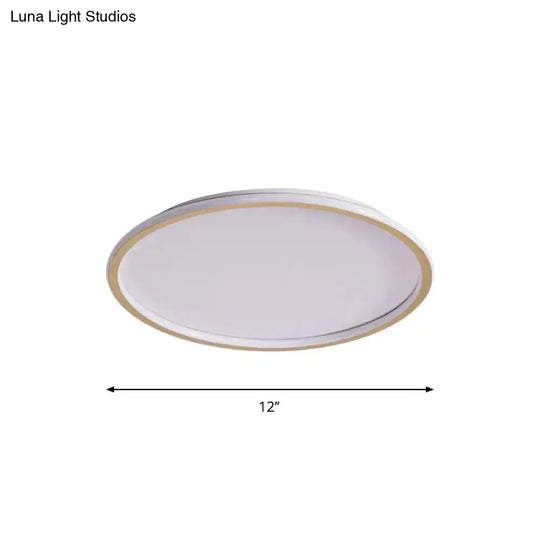 Simple Style Metal Ceiling Light Fixture - Gold Finish Led Flushmount Lighting For Living Room