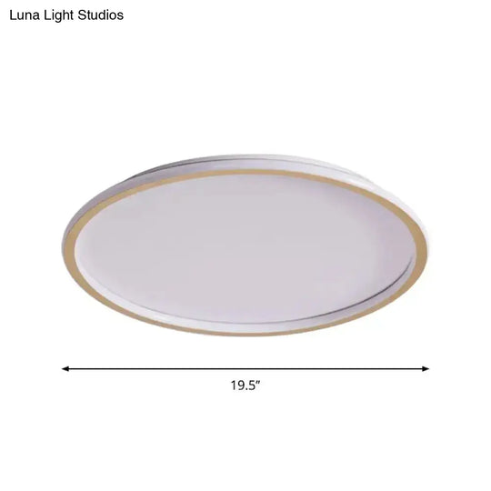 Simple Style Metal Ceiling Light Fixture - Gold Finish Led Flushmount Lighting For Living Room