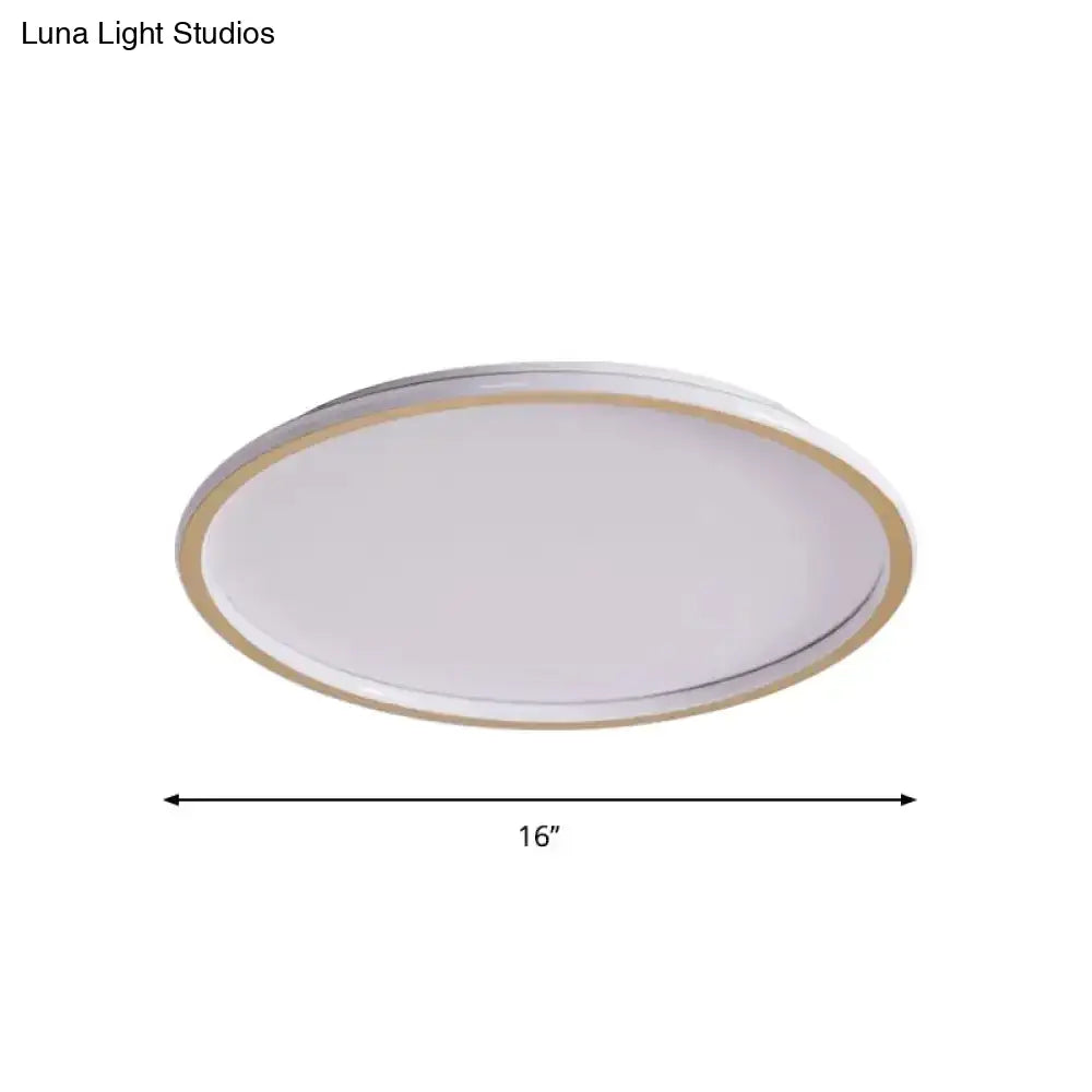 Simple Style Metal Ceiling Light Fixture - Gold Finish Led Flushmount Lighting For Living Room