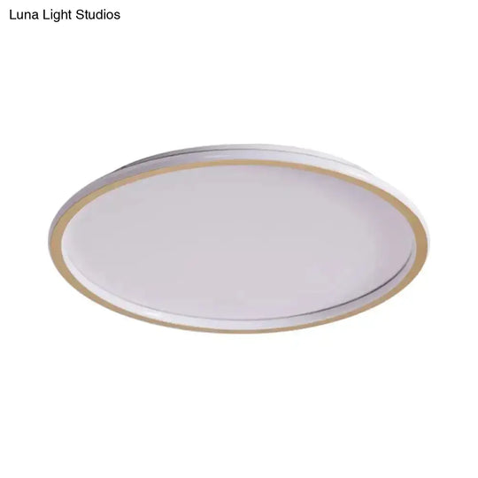 Simple Style Metal Ceiling Light Fixture - Gold Finish Led Flushmount Lighting For Living Room