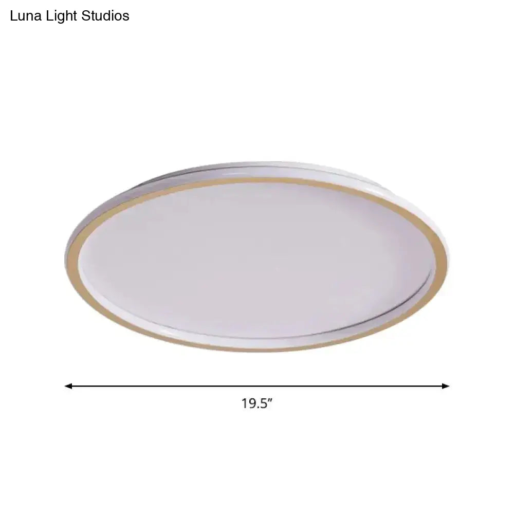 Simple Style Metal Ceiling Light Fixture - Gold Finish Led Flushmount Lighting For Living Room