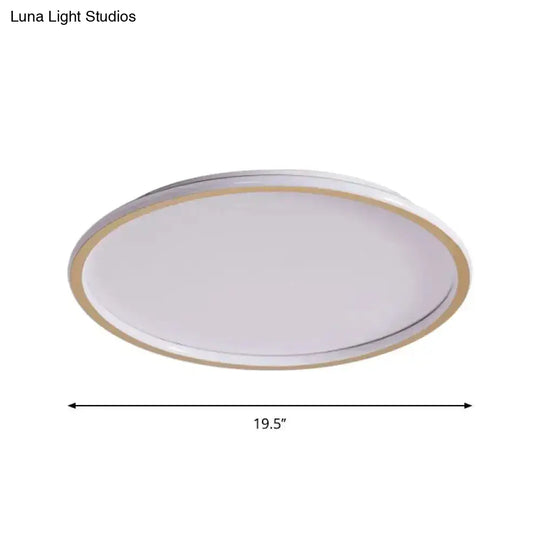 Simple Style Metal Ceiling Light Fixture - Gold Finish Led Flushmount Lighting For Living Room