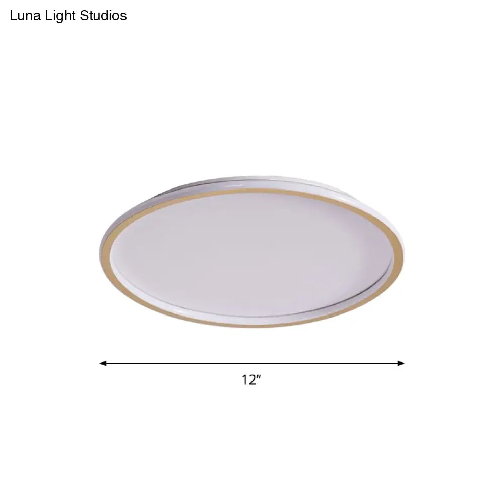 Simple Style Metal Ceiling Light Fixture - Gold Finish Led Flushmount Lighting For Living Room