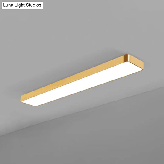 Simple Style Metal Led Ceiling Lamp With Gold Finish - Ideal For Offices